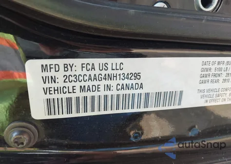 2022 Chrysler 300 Touring из США, поврежденный, VIN 2C3CCAAG4NH134295